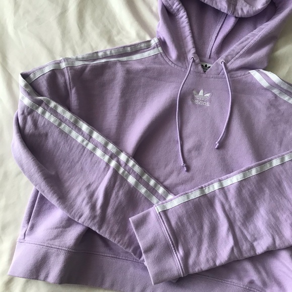 Adidas purple cropped hoodie - Picture 6 of 7